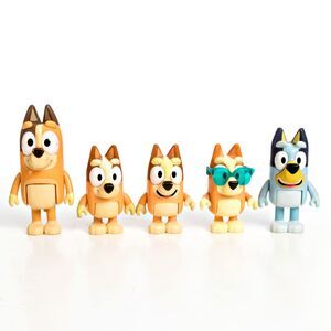 BLUEY Lot of 5 Figures Bluey 3" Toys Poseable Hips, Arms, & Tails